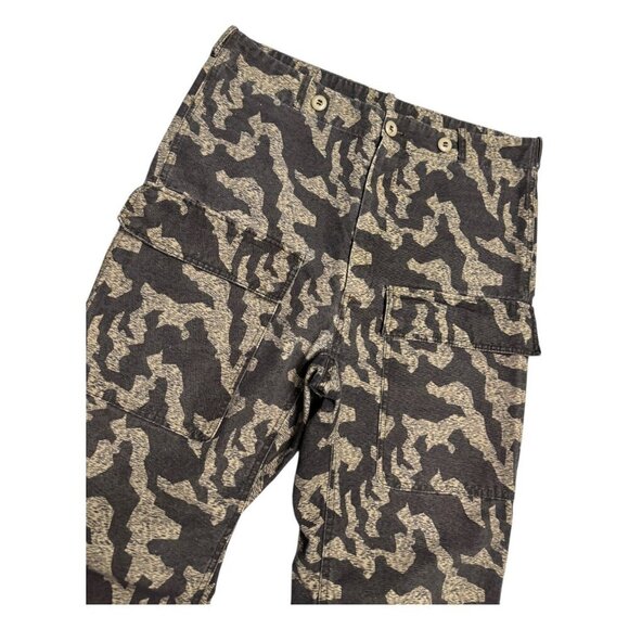 ARMY CAMO Retro Baggy Streetwear Casual Khaki Cargo Pants Mens 34x32 - Picture 2 of 6